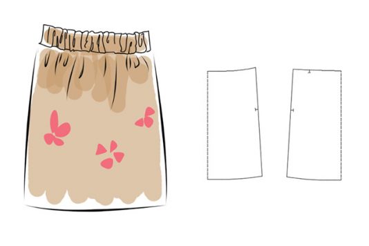 Построение чертежа основы прямой юбки для девочки